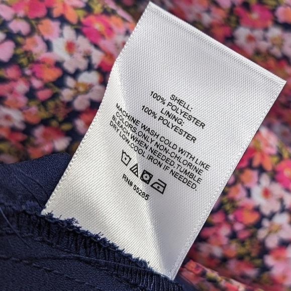 Express Ditsy Floral Button Front Belted Midi Dress Handkerchief Hem Pink White - Picture 9 of 14